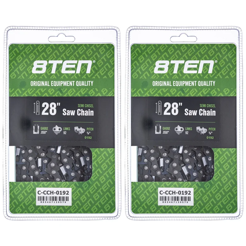 Semi Chisel Chainsaw Chain 28 Inch .050 3/8 92DL for McCulloch 2 Pack