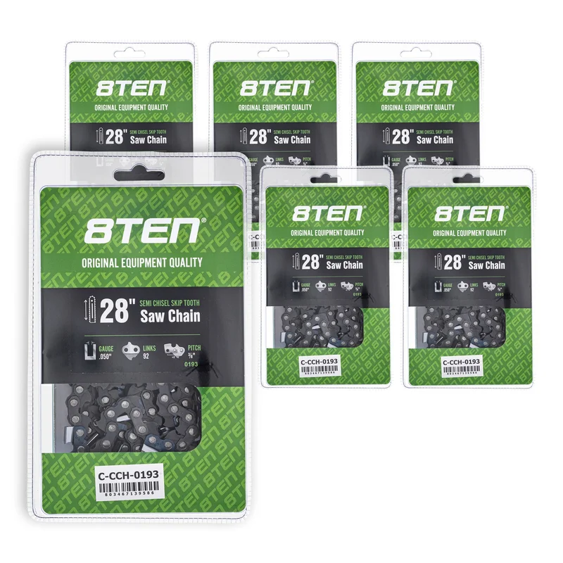Semi Chisel Skip Tooth Chainsaw Chain 28 Inch .050 3/8 92DL for McCulloch 6 Pack