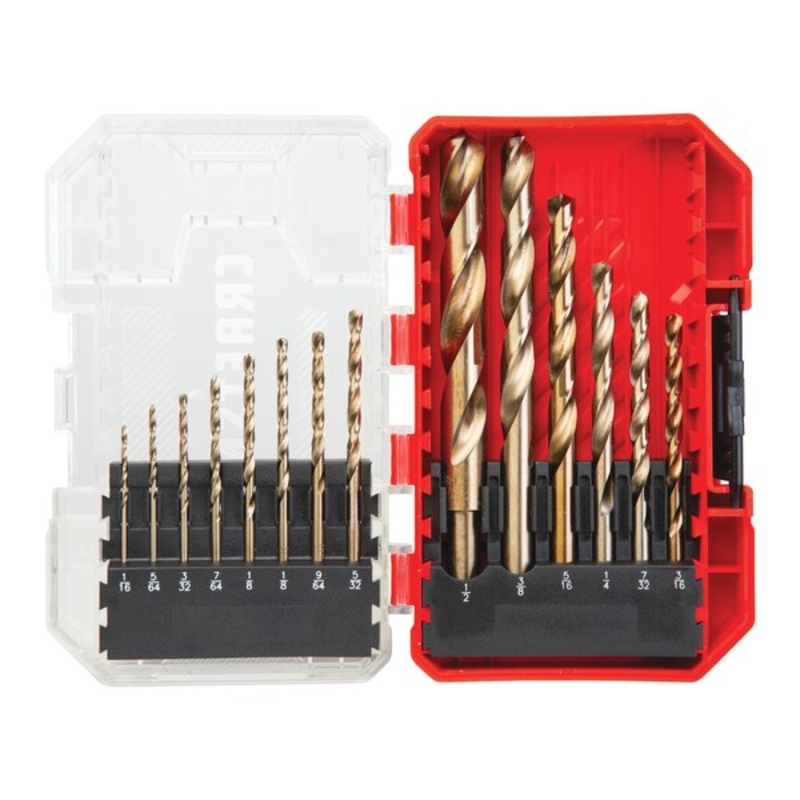 SET 14 PC GOLD OXIDE DRILL W/CASE CRAFTSMAN