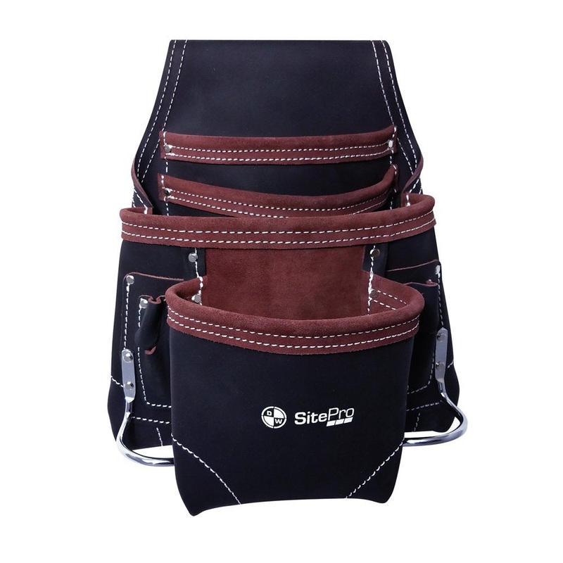 SitePro 10-Pocket Oily-Tanned Leather Tool and Nail Pouch | 51-10110-TS