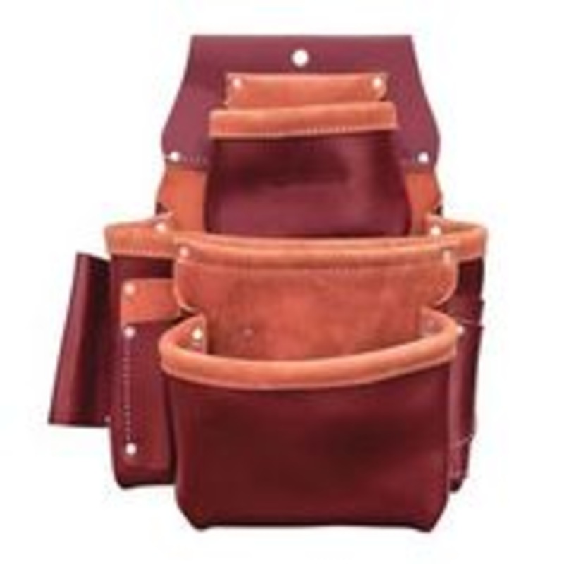 SitePro 3-Pouch Pro Leather Fastener Bag w/Holders | 51-15060