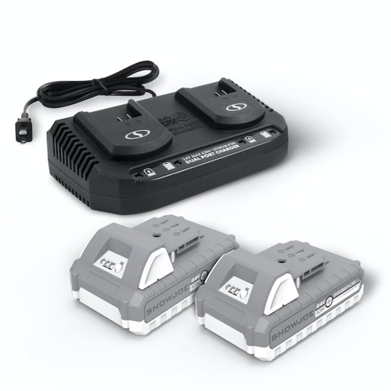 Snow + Sun Joe 24V Bundle W/ (2) 2.0-Ah Batts and Dual Quick Charger (Open Box)