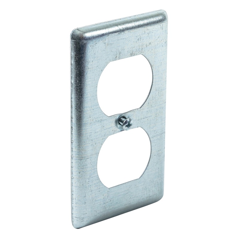 Southwire G19380-UPC Handy Utility Duplex Receptacle Cover, Duplex Receptacle Cover, Steel, Zinc-Plated, 0.21 in L