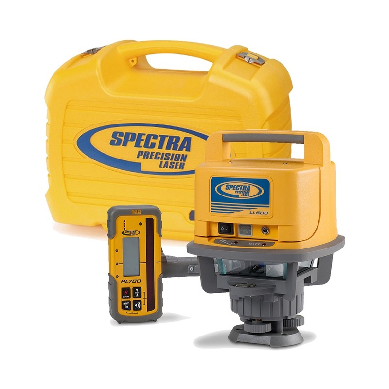 Spectra LL500 Self-Leveling Rotary Laser w/ HL700 Receiver & Alkaline Battery