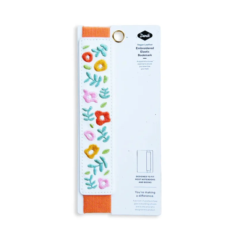 Spring Garden – Embroidered Elastic Bookmark
