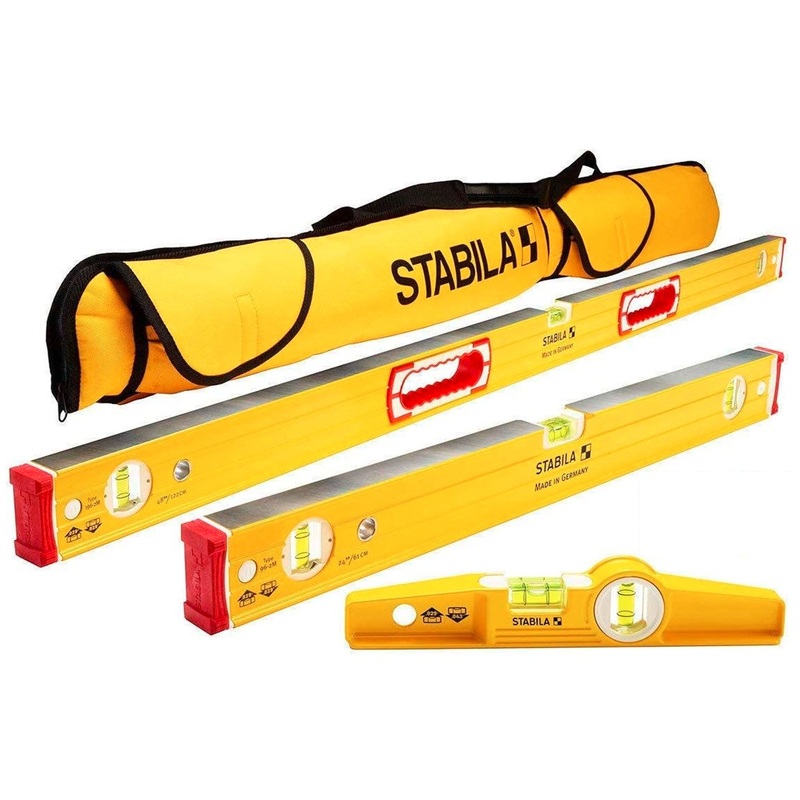 Stabila 48", 24", 10" Type 96M Magnetic Box Level Set with Case