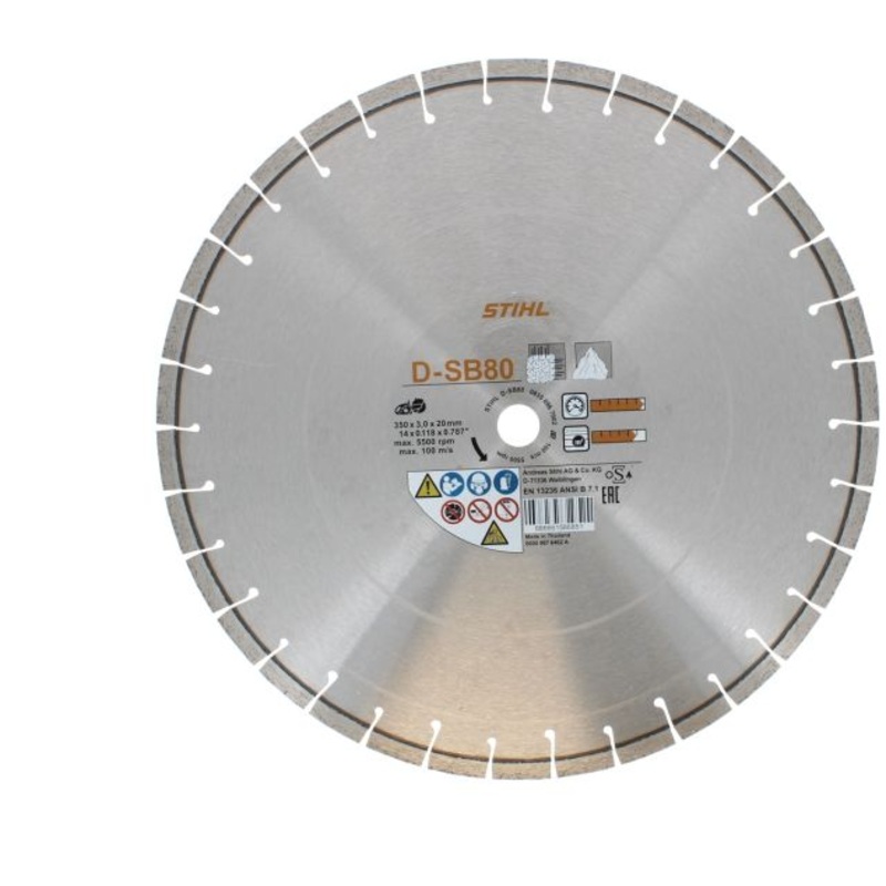 Stihl OEM 0835 096 8002 D-SB80 14 Premium Hard Concrete Diamond Wheel