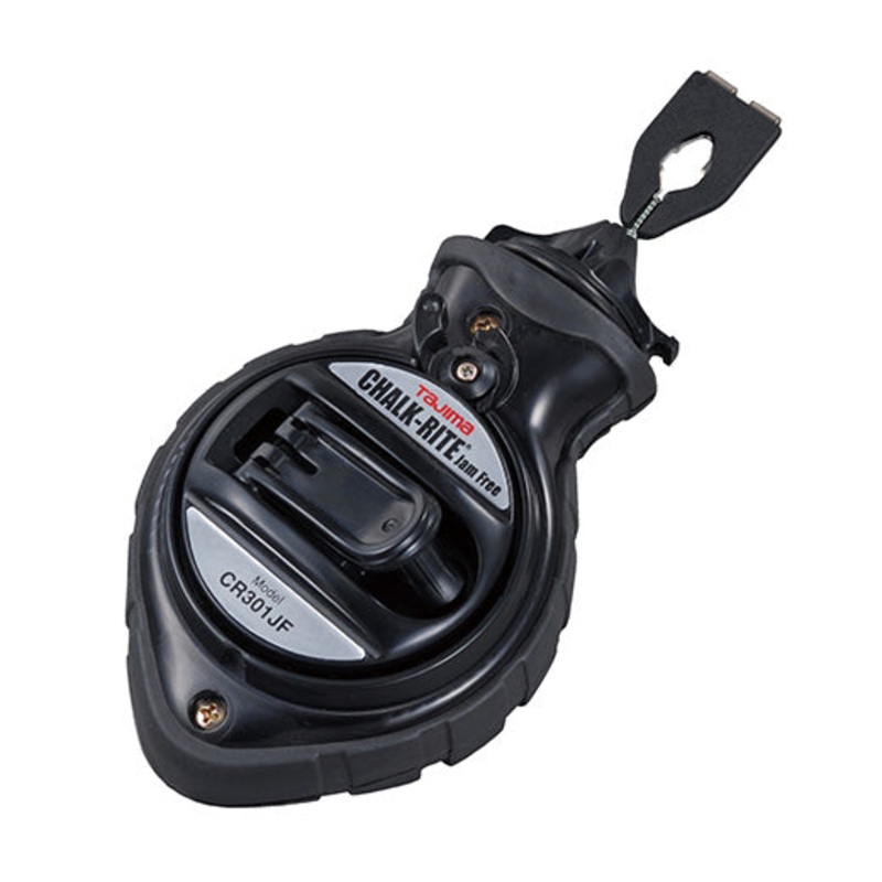 Tajima Chalk-Rite CR301JF Chalk Line Reel, 100 ft L Line, Braided Line, Jam-Free Rewind, ABS Housing