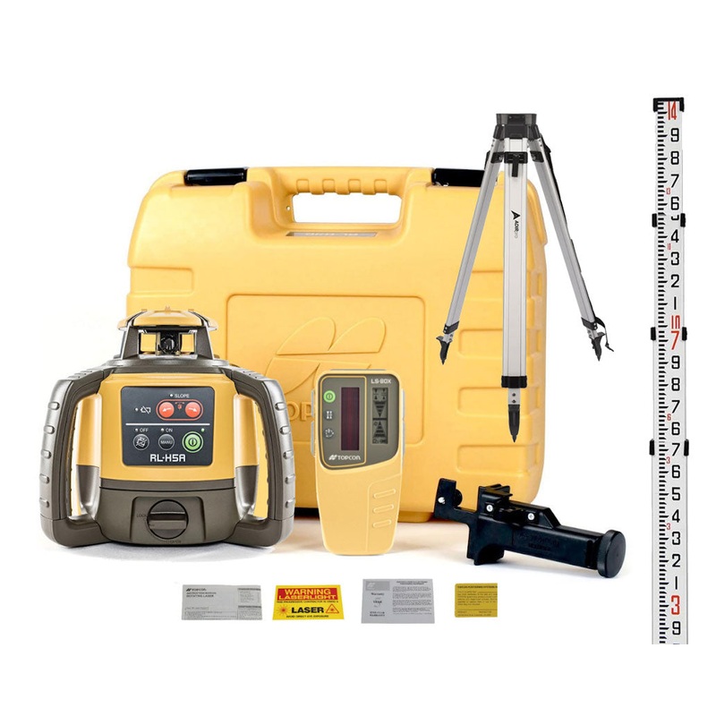 Topcon RL-H5A Rotary Laser w/ LS-80X Receiver, Tripod & High Quality Grade Rod 1021200-50