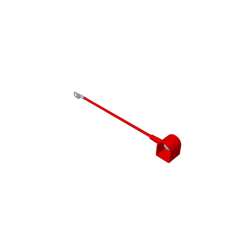 Toro OEM 140-2713 Red/Positive Battery Cable (8 Gauge Wire – 5/16 Eyelet/Bolt Whole – 1/4 Eyelet/Bolt Whole – Battery Post Cover) Fits Select Late Timecutter Models/Series with Cast Aluminum Axle’s.