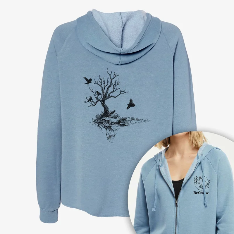 Twisted Tree with Ravens – Women’s Cali Wave Zip-Up Sweatshirt