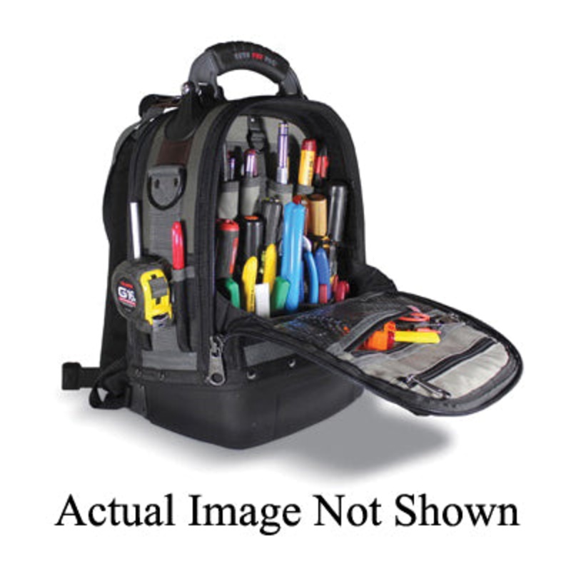 VETO PRO PAC TECH-PAC-MC Backpack Tool Bag, 8 in W, 17 in H, 39-Pocket, Polypropylene Base, Powder-Coated Steel D-Ring