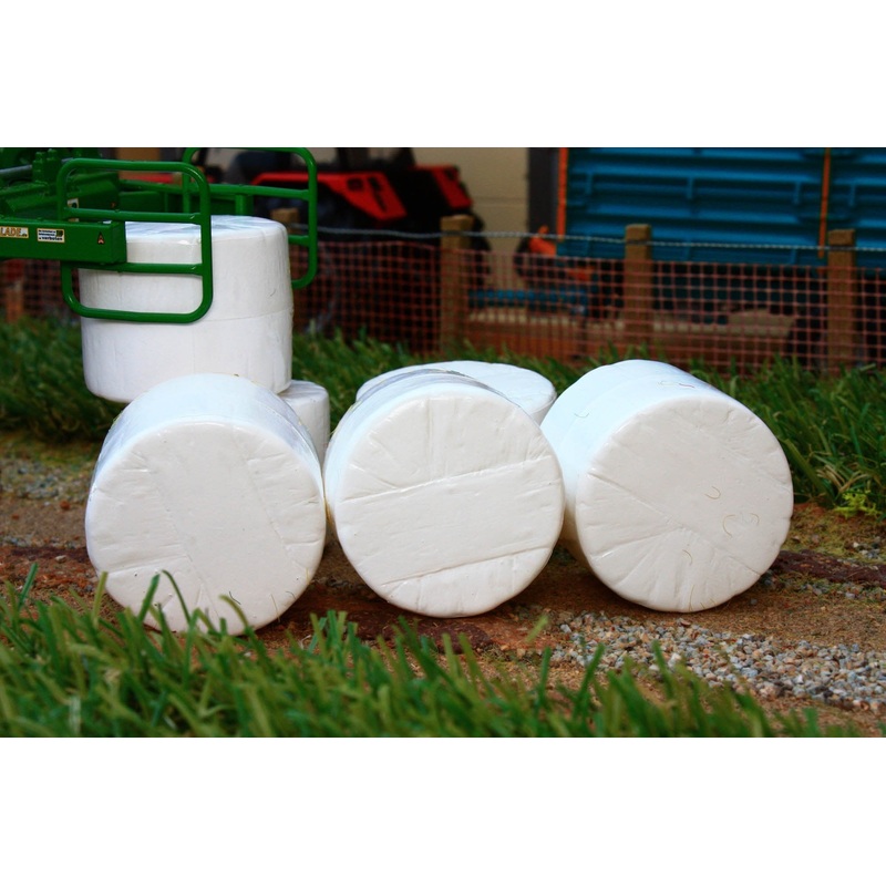 W7392 Wiking White Wrapped Bales (35mm dia) Set of 6 10% off!