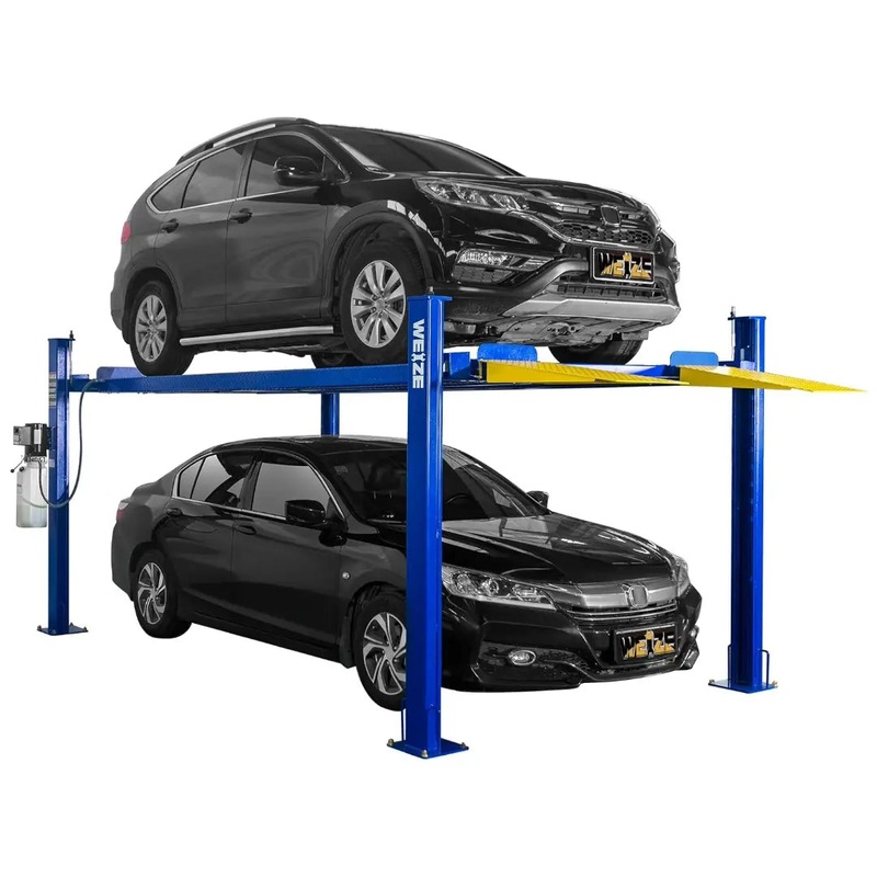 WZ Series 8,500 lbs 4-Post Car Lift with Caster Kits Durable Auto Storage & Parking Lift for Home Garage